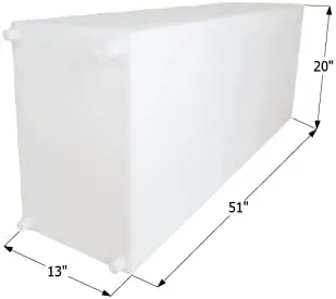 ICON 12716 Fresh Water Tank WT2452 51x20x13 54 Gal w/ 1/2" Fittings
