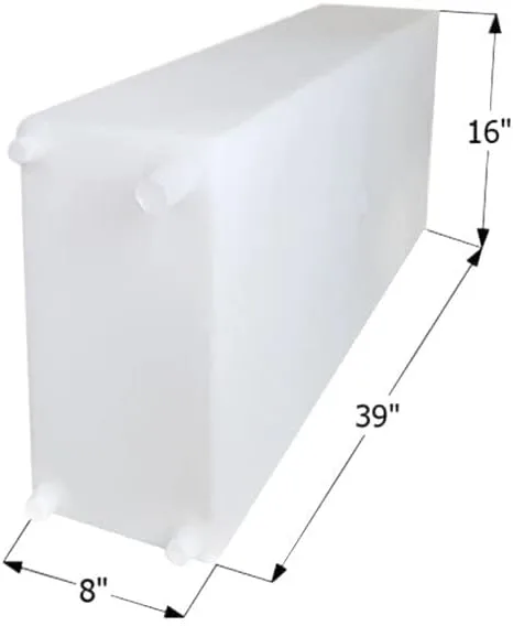 ICON 12724 Fresh Water Tank, WT2460, 39x16x8, 20 Gal., w/ 1/2" Fittings