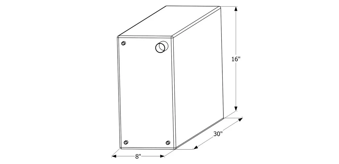 ICON Fresh Water Tank 15 Gallon 30 x 16 x 8 in