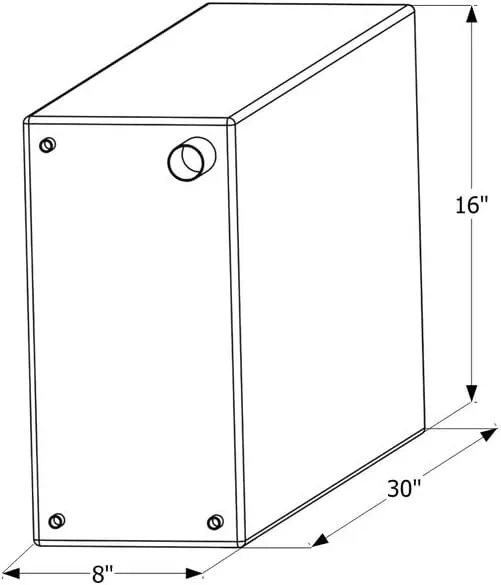 ICON Fresh Water Tank 15 Gallon 30 x 16 x 8 in