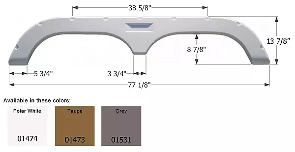 ICON Fleetwood 5th Wheel Travel Trailer Fender Skirt FS720 - Grey