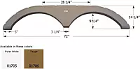 ICON 01705 Tandem Axle Fender Skirt FS1705 for Keystone - Polar White Medium Regular