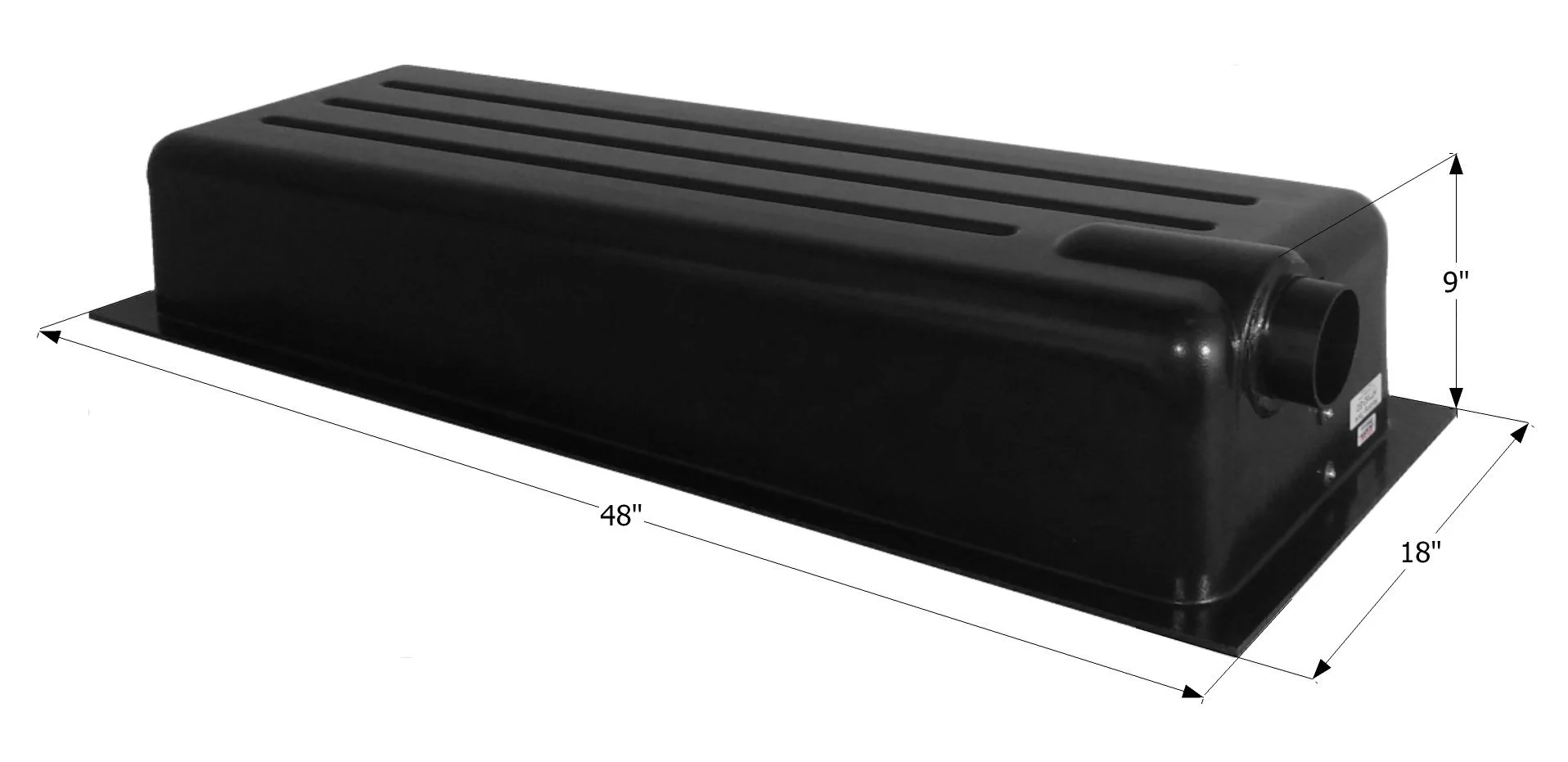 ICON Holding Tank Right End Drain HT162ED, w/ 3 in Spigot & 4 Level Sensors