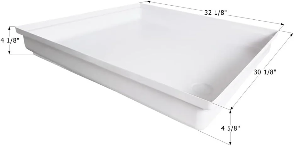 ICON 12873 Shower Pan SP300 - 32-1/8 x 30-1/8 x 4-5/8 in, Polar White