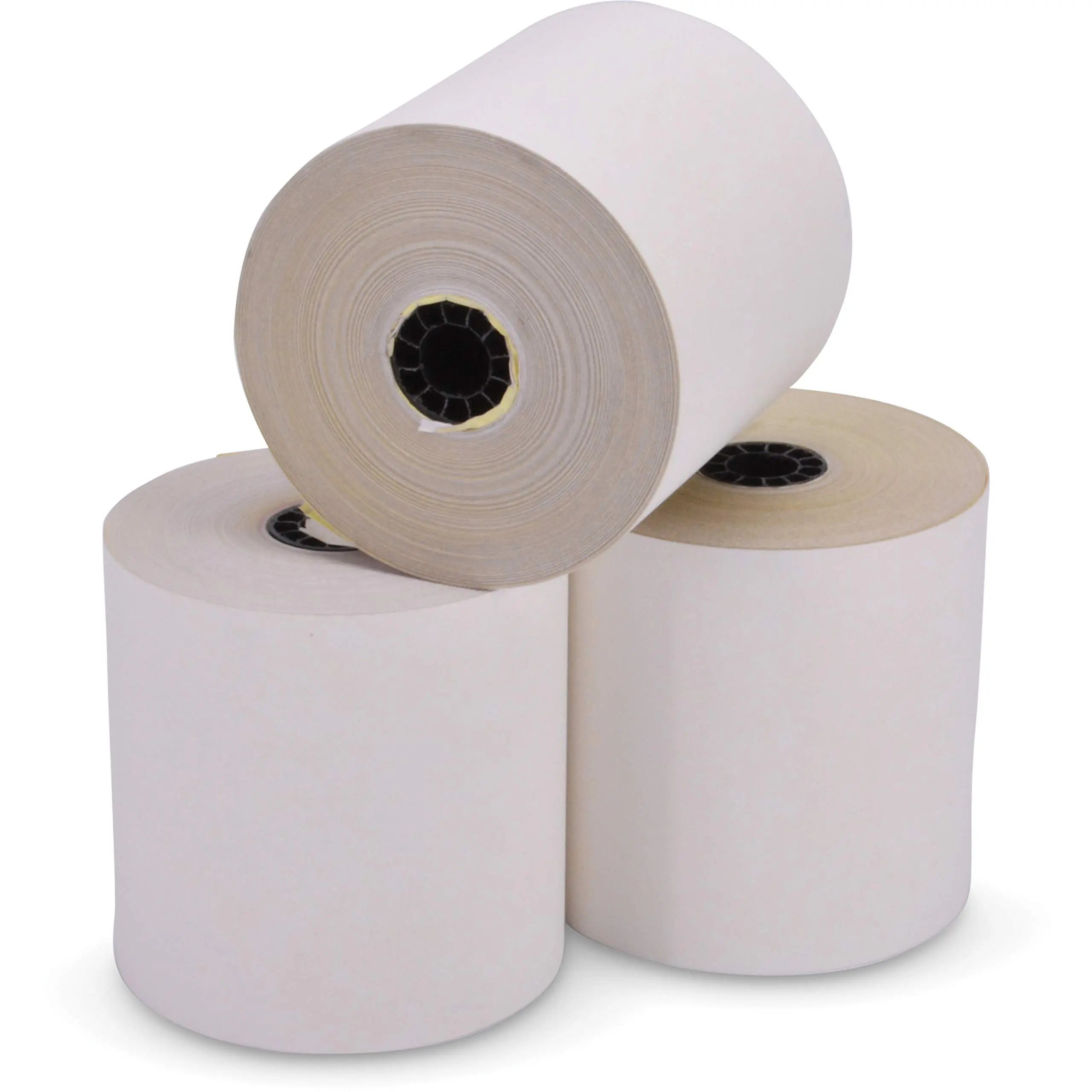 90770047 Impact Printing Carbonless Paper Rolls, 3-Inch x 90 ft, White/Canary, 50/Carton