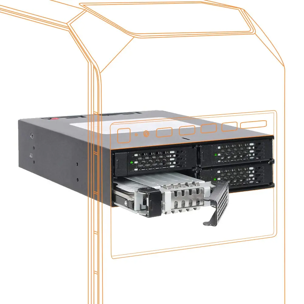 ICY DOCK ToughArmor 2.5\" SAS/SATA HDD/SSD Mobile Rack Enclosure for 5.25\" Bay