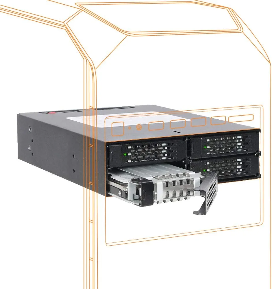 ICY DOCK ToughArmor 2.5\" SAS/SATA HDD/SSD Mobile Rack Enclosure for 5.25\" Bay