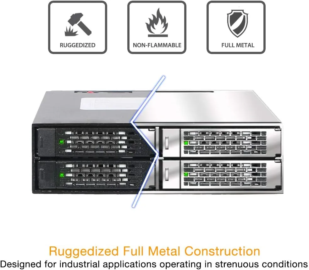 ICY DOCK ToughArmor 2.5\" SAS/SATA HDD/SSD Mobile Rack Enclosure for 5.25\" Bay