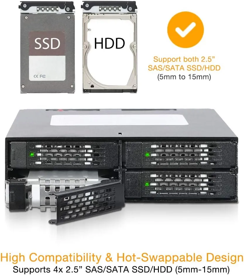 ICY DOCK ToughArmor 2.5\" SAS/SATA HDD/SSD Mobile Rack Enclosure for 5.25\" Bay