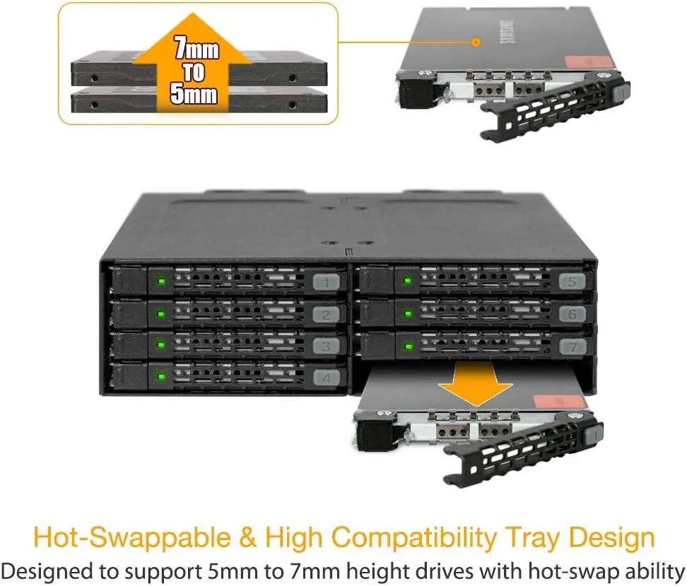 ICY DOCK ToughArmor 2.5\" SAS/SATA HDD/SSD Mobile Rack Enclosure for 5.25\" Bay