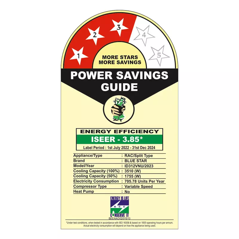 Shop Online Blue Star ID312VNU Inverter Split AC-1 Ton 3 Star at Me Shop