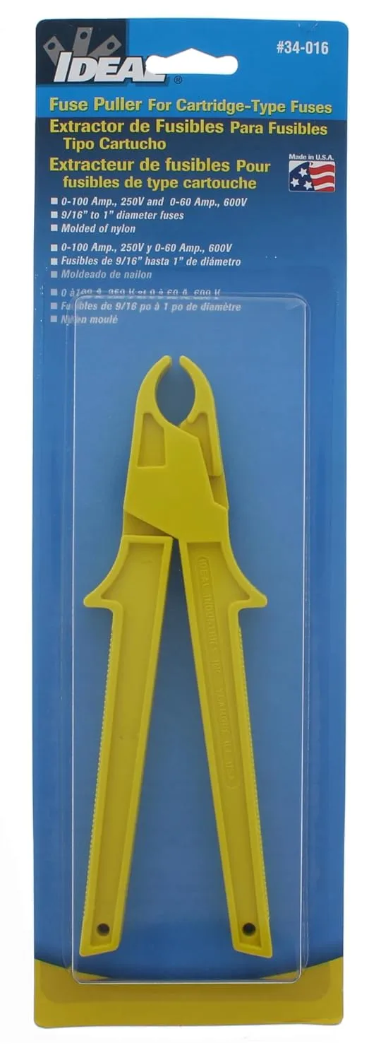 Ideal Industries Large Puller, 7-1/4 Inch Long for 0 to 100A/250V & 0 to 60A/600V, 9/16in to 1in Diameter Fuses