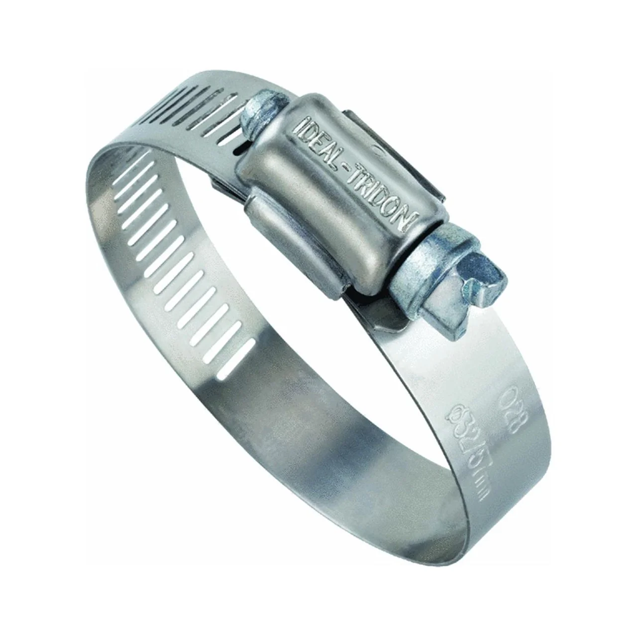 Ideal 57 Series 201/301 Stainless Steel Worm Drive Clamp, 1/2" Width, 1" - 2" Diameter, (Pack of 10)