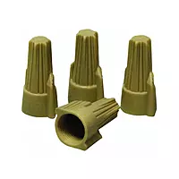 Ideal Electrical Tan Twister Wire Connector (30-341), Box of 100 — Smooth Twist-On Wire Nuts for 22 to 8 AWG with Swept Wings