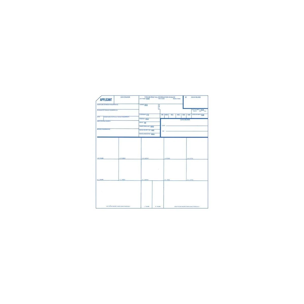 Identicator High-Contrast Applicant Cards, Pack of 250