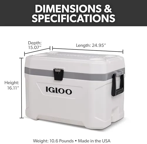 IGLOO Latitude Marine Series Insulated Portable Hard-Side Cooler