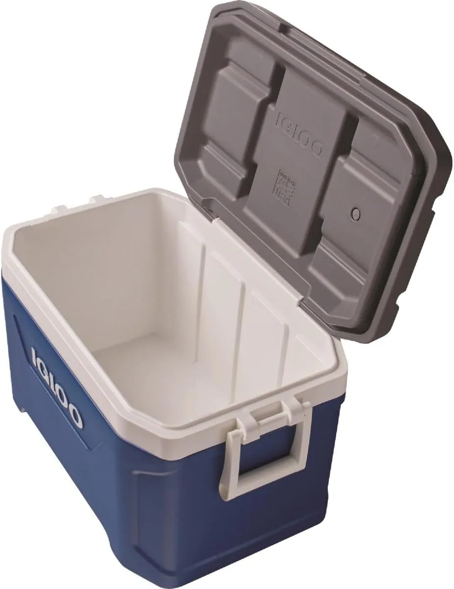 Igloo Latitude 52 Cooler Box, Approx. 10.2 gal (49 L), Latitude, Outdoor, Camping, Leisure, Fishing Indigo Blue, White