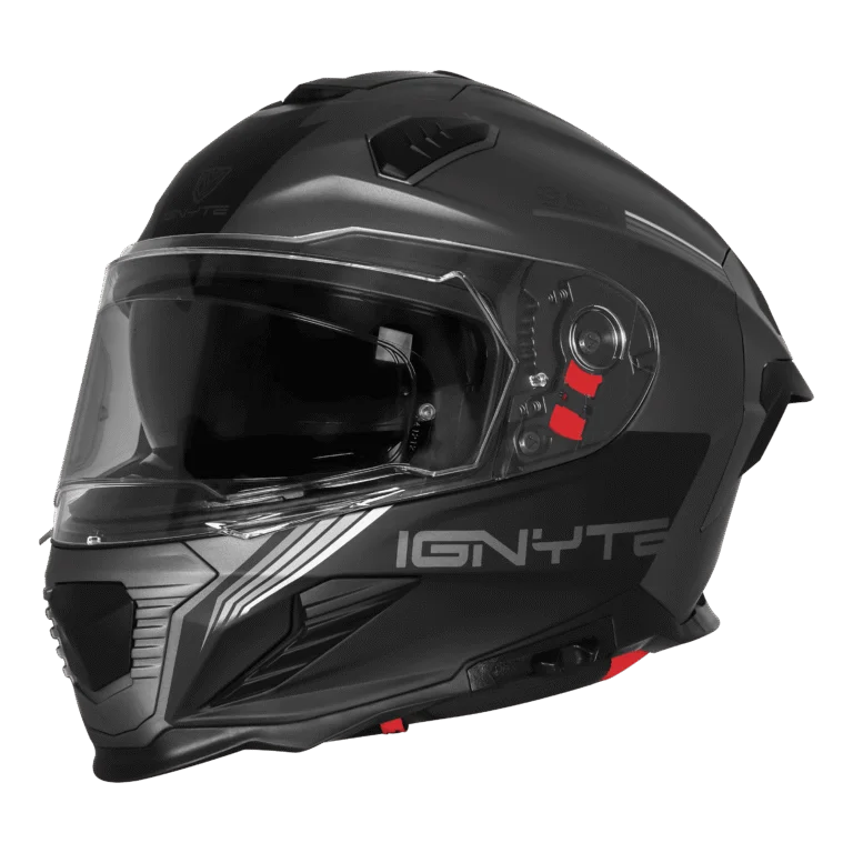 IGNYTE IGN-16 ISS DOT QUANTUMM GLOSSY GREY 2147 WHITE/GREY C/V 580 MM WITH EXTRA SMOKE VISOR