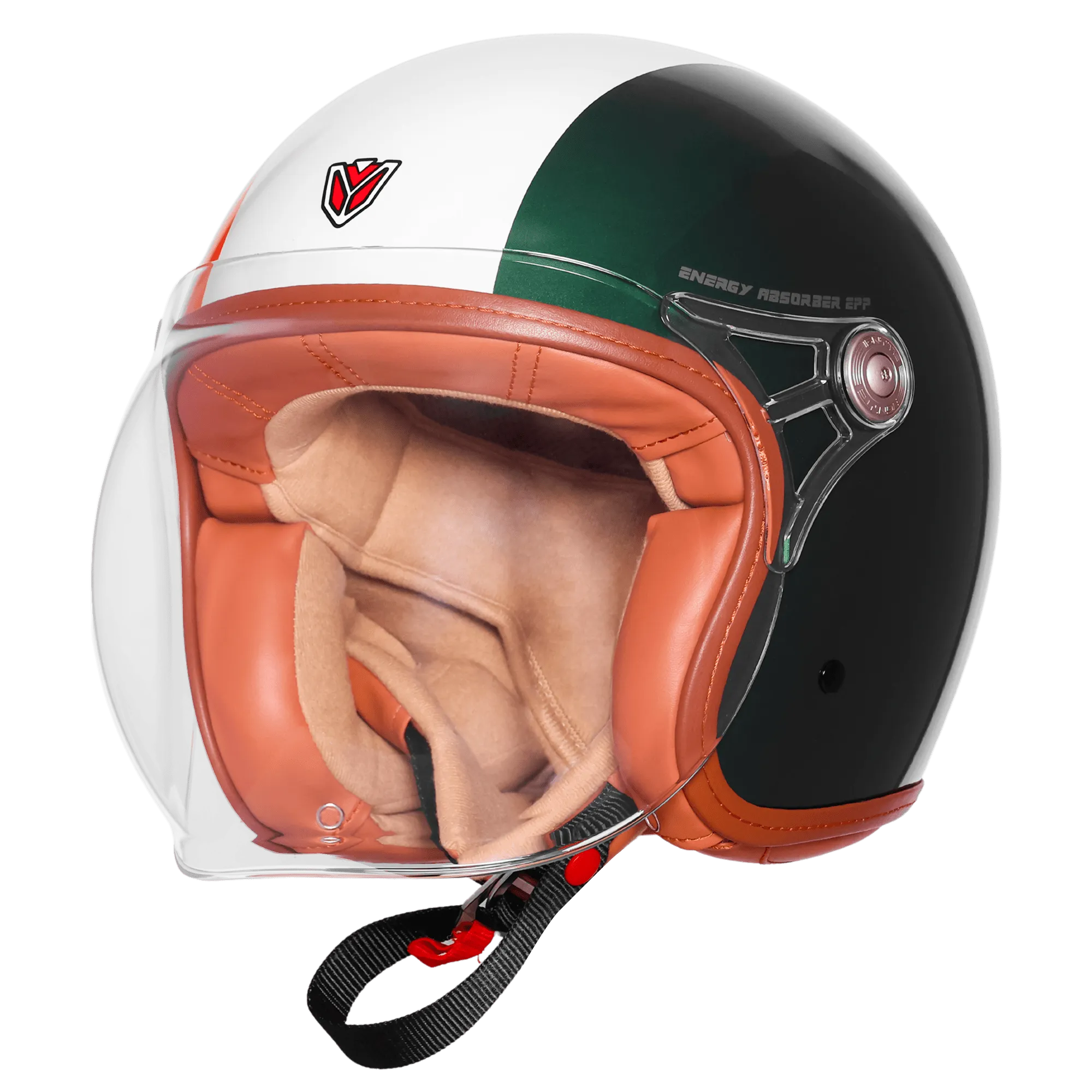 IGNYTE IGN-58 DOT SPECTRUM-5802 GLOSSY RED/WHITE GREEN 600MM BUCKLE CLEAR+EXTRA LIGHT ORANGE VISOR+MINIUTRE