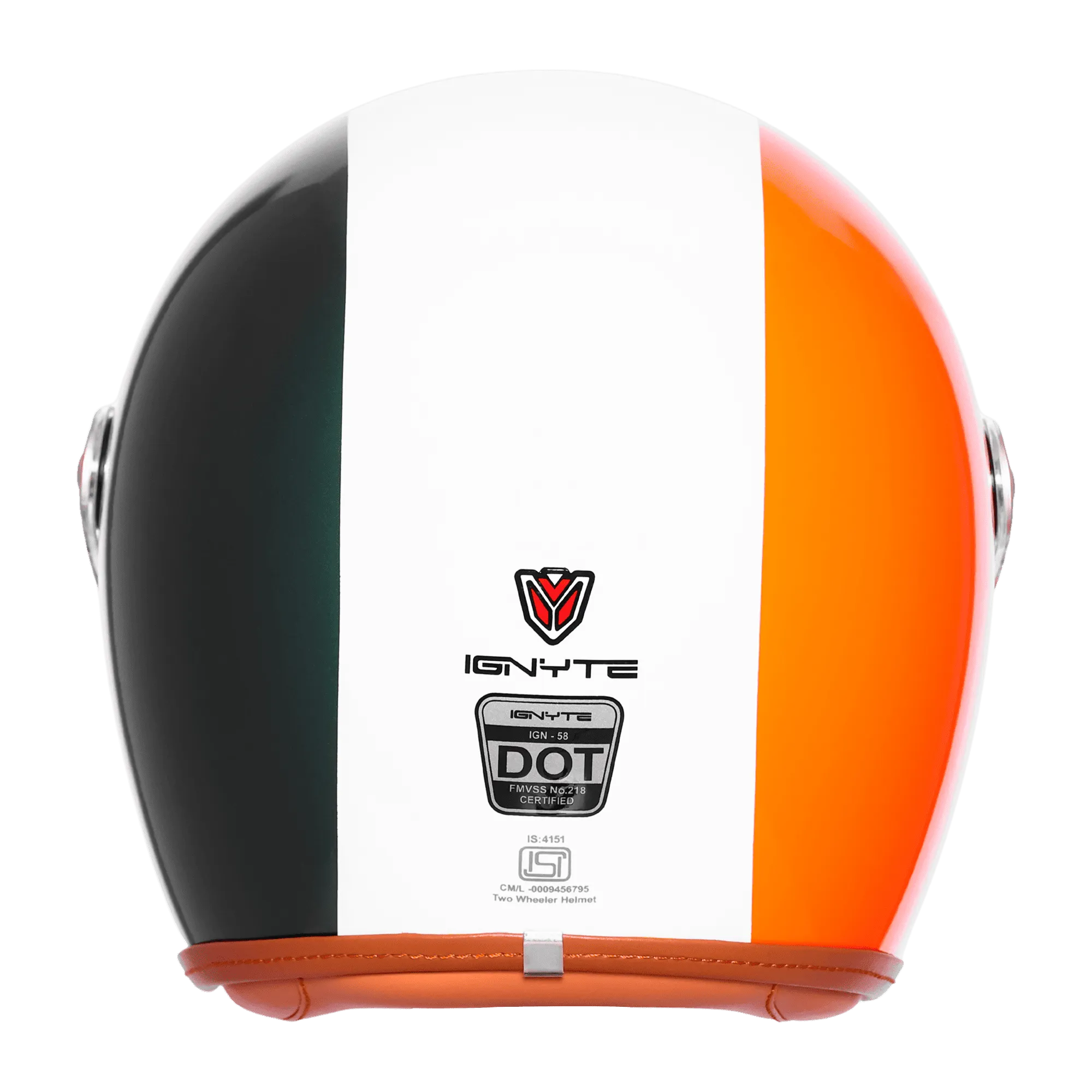 IGNYTE IGN-58 DOT SPECTRUM-5802 GLOSSY RED/WHITE GREEN 600MM BUCKLE CLEAR+EXTRA LIGHT ORANGE VISOR+MINIUTRE
