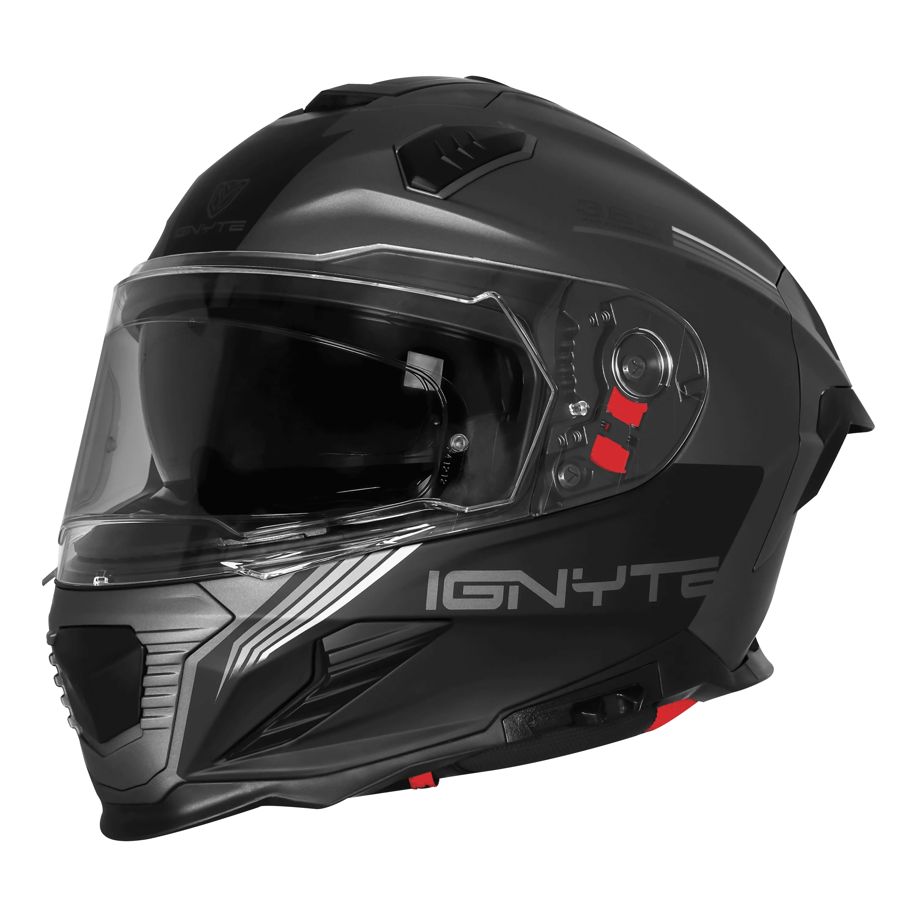 IGNYTE IGN-16 ISS DOT QUANTUMM  MATT GREY 2147 WHITE/GREY C/V 620 MM WITH EXTRA SMOKE VISOR