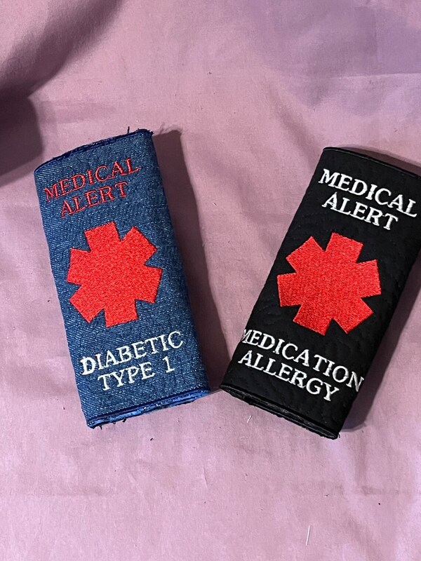 Custom Medical Alert Seat Belt Wrap Emergency Information Cover