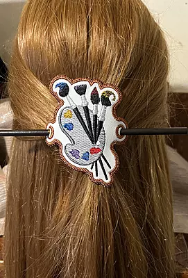 Embroidered Artist Palette Hair Barrette