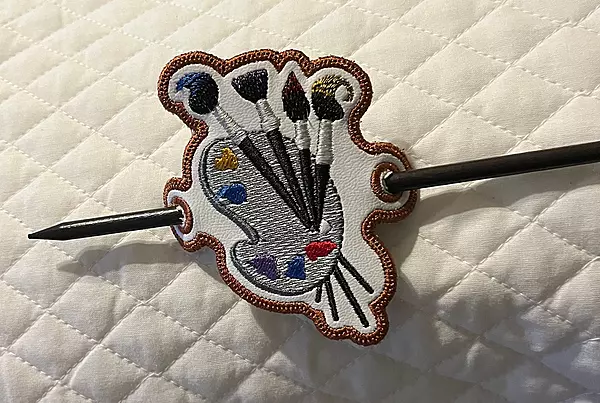 Embroidered Artist Palette Hair Barrette