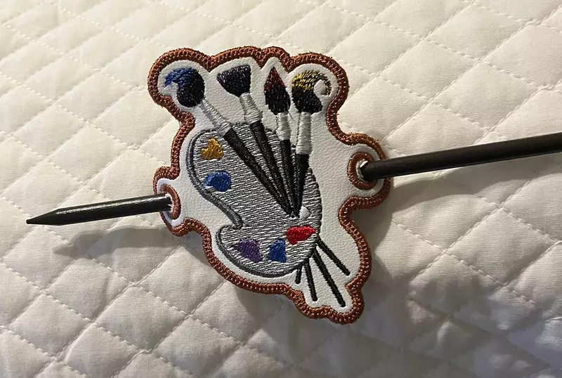 Embroidered Artist Palette Hair Barrette