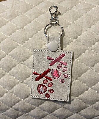 Key chain, snap tab key ring, XOXO, dog paw print, gifts, party favors