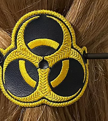 Hair Barrette, stick barrette, bio hazard, gifts favors