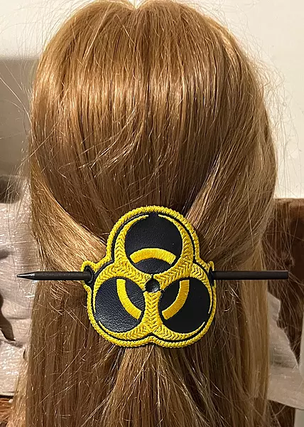 Hair Barrette, stick barrette, bio hazard, gifts favors