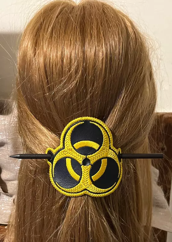 Hair Barrette, stick barrette, bio hazard, gifts favors