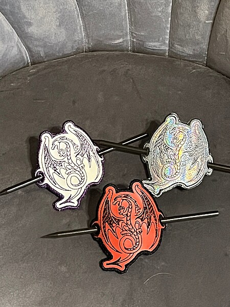 Hair Barrette, Embroidered Fashion, Dragon, Hair accessory