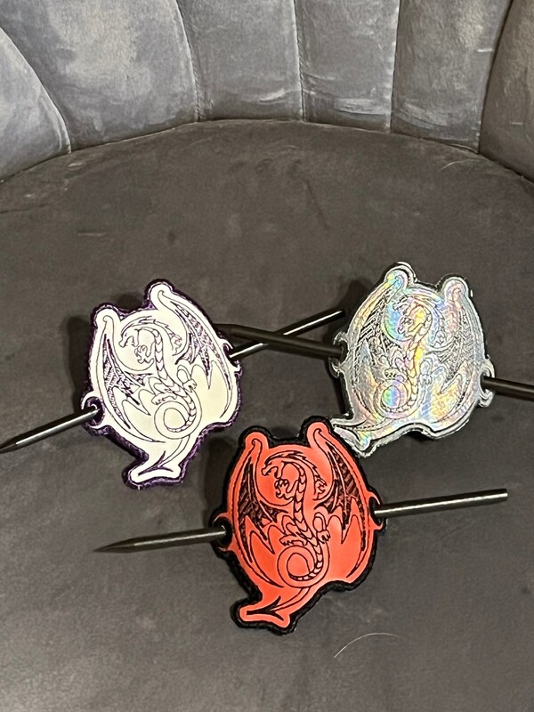 Hair Barrette, Embroidered Fashion, Dragon, Hair accessory