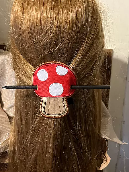 Mushroom Hair Barrette, mushroom stick barrette, gifts, favors