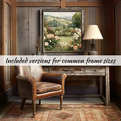 Serene Landscape of Blooming Roses - A Dreamy Impressionist Art Print for Your Home Decor Serene Landscape of Blooming Roses - A Dreamy Impressionist Art Print for Your Home Decor