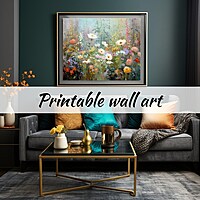 Impressionistic Flower Garden Art Print: Pastel Floral Home Decor (Digital Download