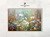 Impressionistic Flower Garden Art Print: Pastel Floral Home Decor (Digital Download