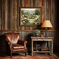 Serene Landscape of Blooming Roses - A Dreamy Impressionist Art Print for Your Home Decor