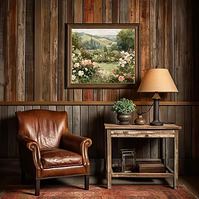 Serene Landscape of Blooming Roses - A Dreamy Impressionist Art Print for Your Home Decor Serene Landscape of Blooming Roses - A Dreamy Impressionist Art Print for Your Home Decor