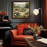 Serene Landscape of Blooming Roses - A Dreamy Impressionist Art Print for Your Home Decor