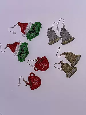 Christmas Earrings, Green Mean One, Holiday Festive Jewelry