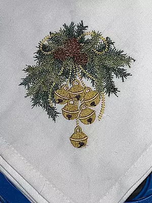 EMBROIDERED CHRISTMAS dinner  napkins