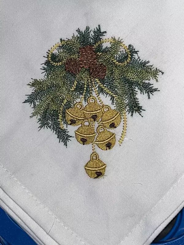 EMBROIDERED CHRISTMAS dinner  napkins