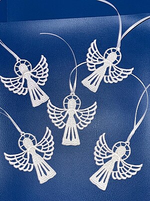 Embroidered Angel Bookmark, Handmade FSL Lace, Gift for Readers