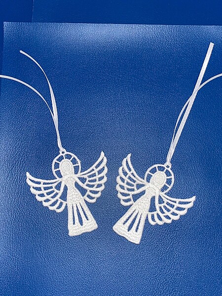 Embroidered Angel Bookmark, Handmade FSL Lace, Gift for Readers