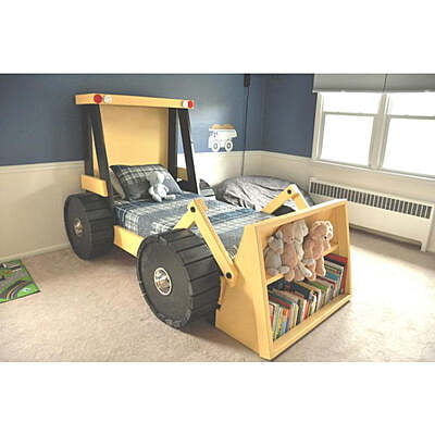Construction Truck Twin Bed for Kids – Fun Loader Design with Storage