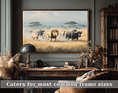 Impasto Lions Hunt Print: African Safari Wildlife Art (Digital Download) Impasto Lions Hunt Print: African Safari Wildlife Art (Digital Download)