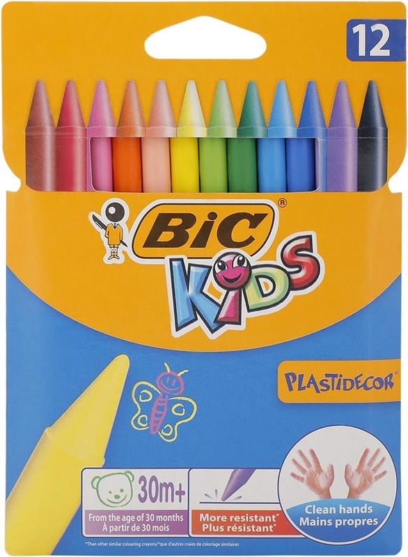 BIC Kids Plastidecor Coloring Crayons, Pack Of 12